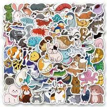 100PCS Pegatinas animales lindos originales Vinilo Estética a prueba de agua Pegatinas Álbum de recortes, Diario, Portátil, Parachoques, Patineta, Botellas de agua, Computadora, Teléfono, Dibujos animados, Sombrero duro, Pegatinas y calcomanías de coche