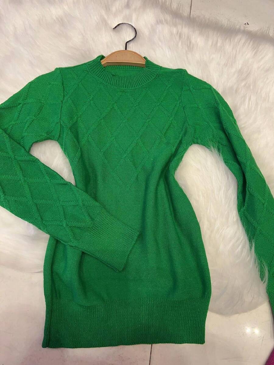 Women Knit Tops - 綠色 - 查看 1