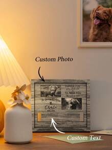 1入組個性化追憶寵物項圈，搭配寵物照片，訂製宠物姓名标志，個性化追憶立框，個性化追憶寵物項圈懸掛框架，個性化木製追憶寵物項圈支架，適用於家居裝飾、寵物悼念禮品、悼念禮物，為失去的狗狗設計的狗狗追憶立框，適用於臥室/辦公桌/家庭/客廳，適用於週年紀念禮物、畢業禮物、母親節禮物、父親節禮物、生日禮物、最好的朋友禮物、婚禮禮物、情人節禮物，是妻子/丈夫的理想禮物，是媽媽/爸爸的特殊禮物，是女友/男友的完美禮物