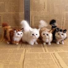 1pc Realistic Cat Simulation Cat Set Of Four Cats Set Of Five Cats Product Imitation Cat Animal Cat Flower Cat Ornament Gift,Home Decoration