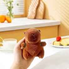 1 pieza Llavero de peluche de capibara, colgante decorativo de hámster lindo, color dorado o plateado aleatorio - Multicolor - Ver 7