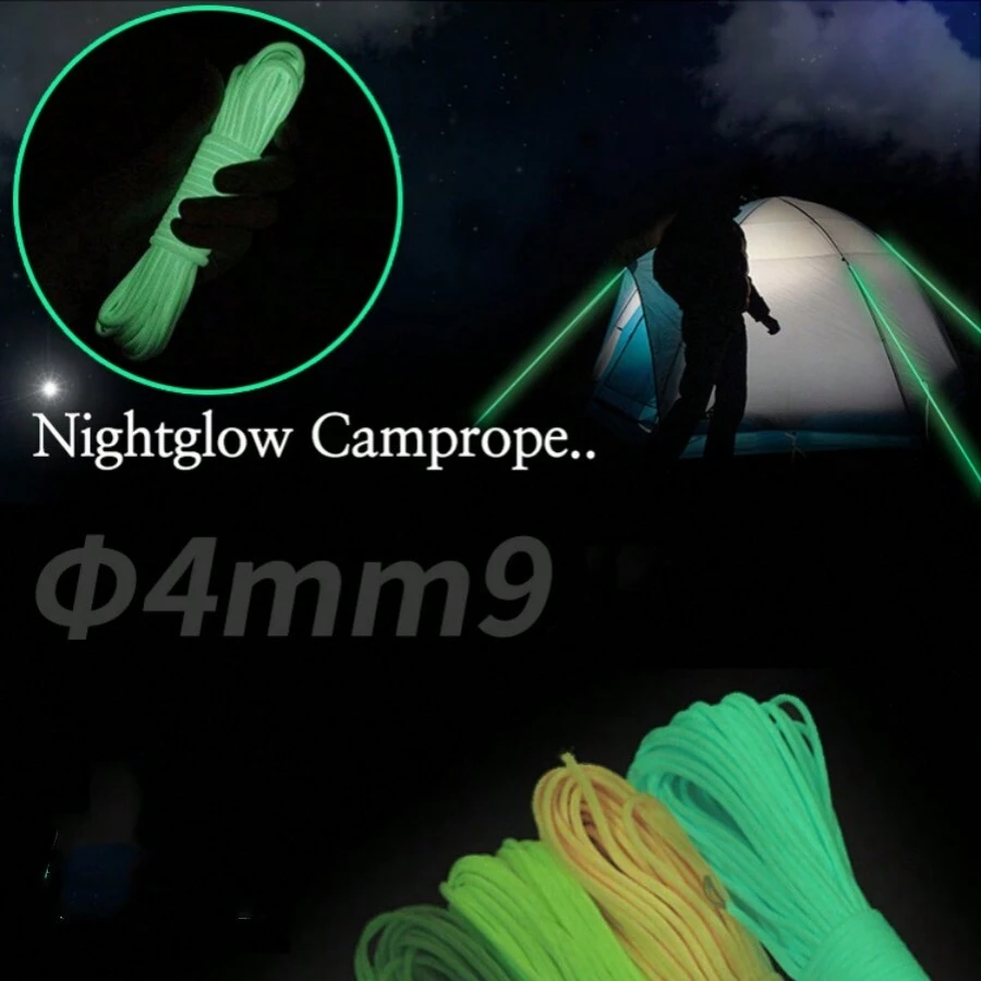 1 Pc 20 Meters Thick Rescue Strap Fluorescent Climbing Rope Glow-In-The ...