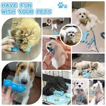 6 件装可爱狗狗咀嚼玩具，适合小型犬，柔软橡胶绳和有趣的骨头形球，用于牙齿清洁和咀嚼，适合出牙幼犬 - 藍色 - 查看 9