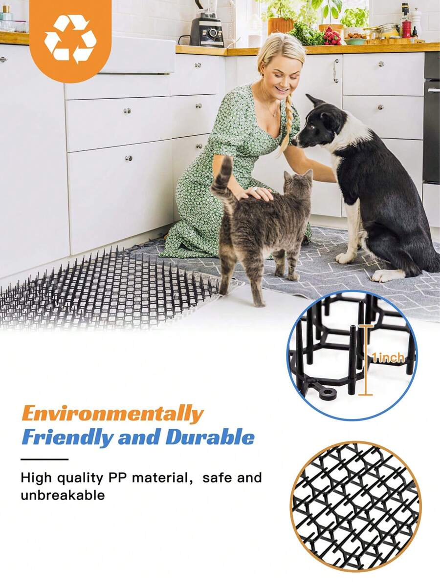 10/12 Pack 16 X 13 Inch Square Cat Scat Mats For Cats With Spikes, Prickle Strips Digging Cat