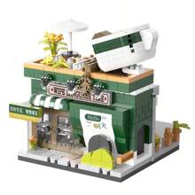 1 Set ABS City Street Scene Building Block Kits, DIY Autumn Flower House, Barista Time Milk Tea Cafe, Fun Small Construction Toys, Develop Hands-On Skills, Creative Home Decor, Gift For Birthday, Holiday, Adults