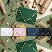 5x7 Envelopes For Invitations With Gold Border 10 Pack Envelopes For Wedding, Invitations, Photos, Birthday, Bridal Shower,Green 5.3x7.28 In - Envelope - View 1