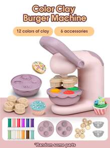 Juego de arcilla ultraligera para DIY para niños, máquina de fideos de arcilla, molde de artesanía de arcilla para jardín de infantes, simulación de cocina, máquina de helados, conjunto de juguetes de teatro de roles, interacción entre padres e hijos, regalo de Día del Niño y cumpleaños para niños y niñas