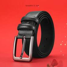 2024 Fashionable Versatile Business/Western/Casual Belt, Genuine/Faux Leather Belt For Men, Pin Buckle, Middle-Aged/Young, Korean Style For Jeans