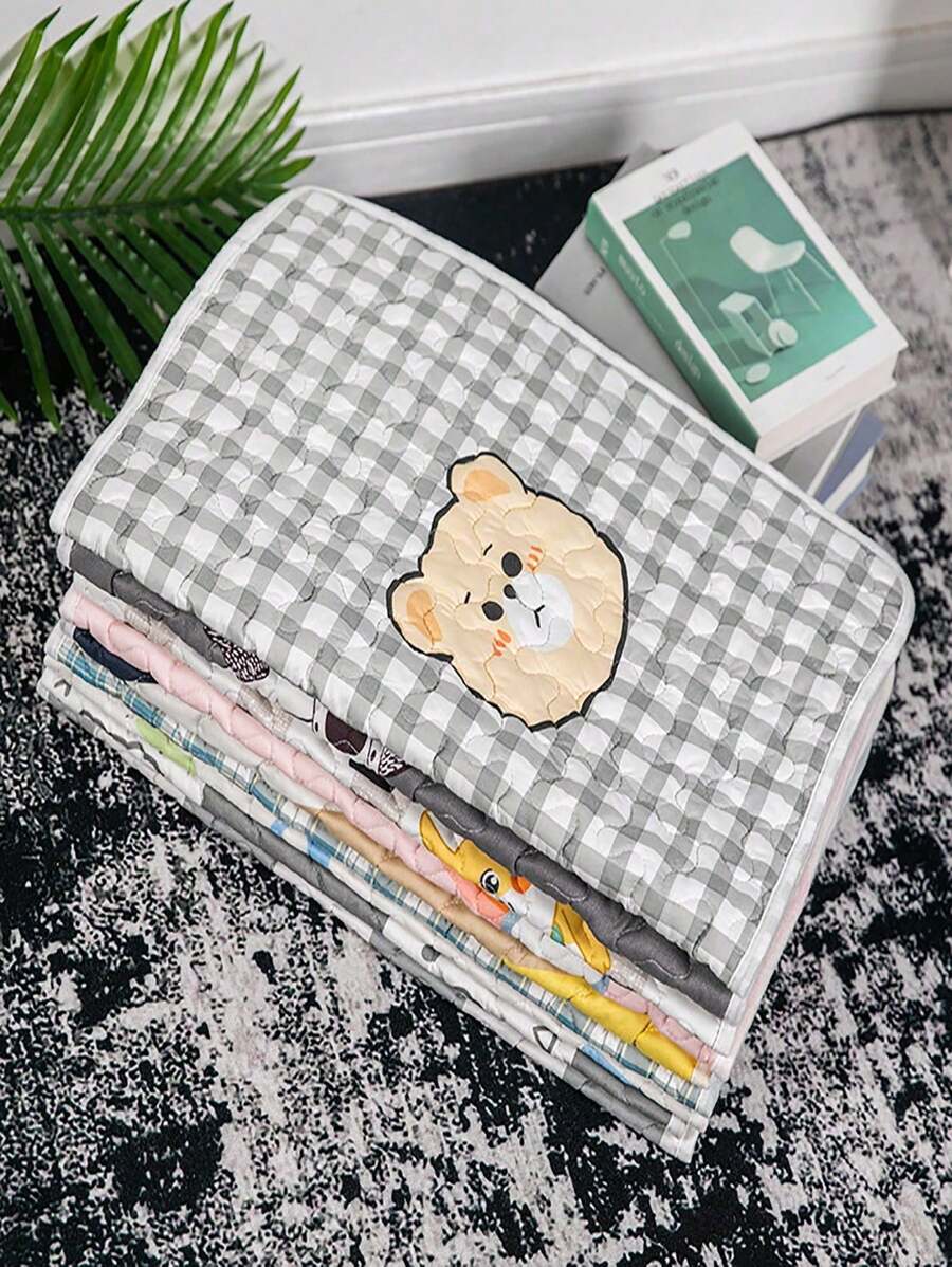1 pieza Estera de dormir linda de estilo de dibujos animados y animé para mascotas, adecuada para verano no resbaladiza, adecuada para perros y gatos pequeños, medianos y grandes - Azul y blanco - Ver 1