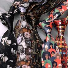 1 Pezzo Cravatta stampata fatta a mano, stile alla moda e di tendenza, adatta per uso quotidiano o per festa - Multicolore - Visualizzare 1