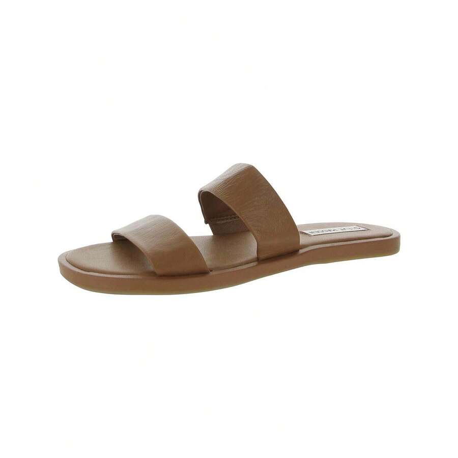 Favorable Womens Leather Slip--On Slide Sandals - tan leather - View 1