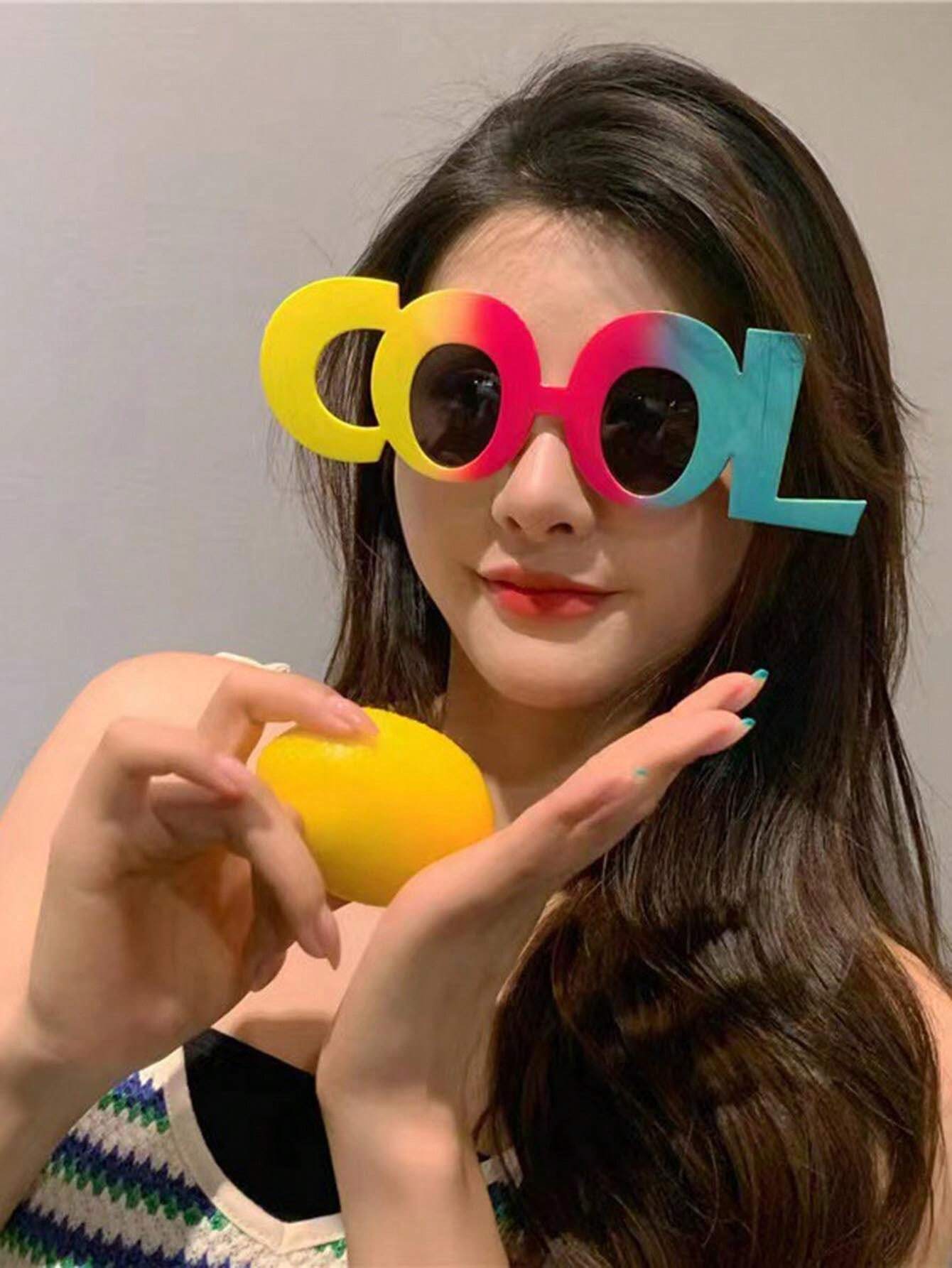 1pc Creative MultiColored Alphabet COOL Funny Glasses, Photo Props