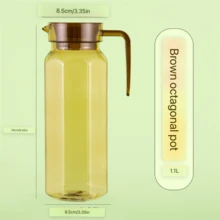 Commercial Cold Water Pitcher, Heat-Resistant Vertical Stripe Iced Tea Pitcher For Restaurant, Plastic Durable Duckbill Water Jug For Home Use - Brown - View 12