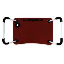 Escritorio para Ordenador, Soporte para Laptop, Tablet con Portavasos/Cajón de Almacenamiento | Mesa Multifuncional para Cama, Sofa Cama Plegable | Bandeja Desayunador de Madera - Marrón - Ver 5