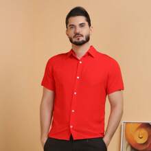 Men Shirts - 紅色 - 查看 2