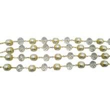 Lazo de Cristal Importado para Boda, Mancuerna Matrimonio. - Dorado - Ver 5