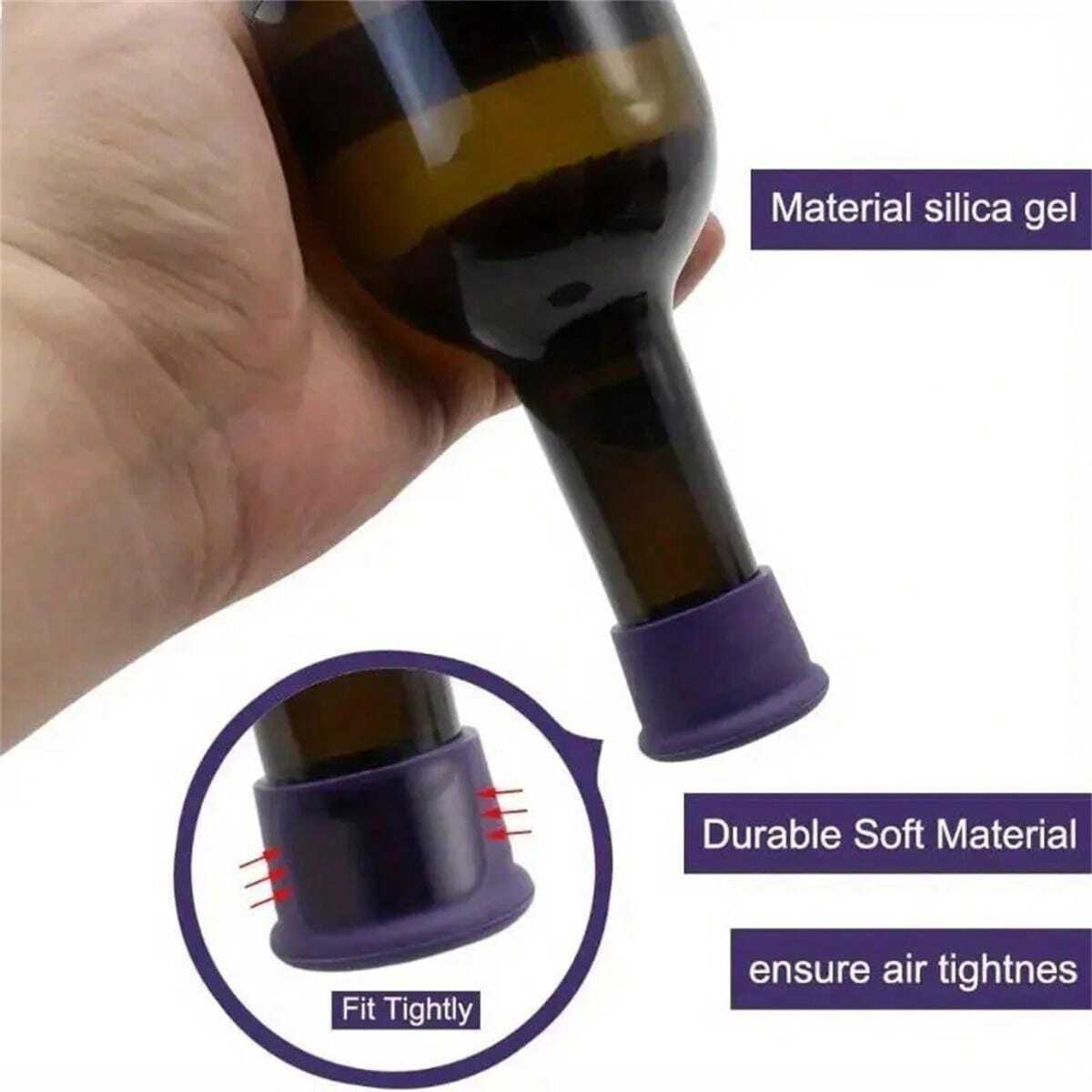 3pc/6pcs, Reusable Silicone Wine Stoppers, Replace Cork, Seal Wine