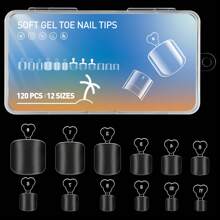 Fake Toenails 120PCS Soft Gel Full Cover Toe Nail Tips Matte Press On Toenails 12 Sizes Acrylic Toenails Gel Nail Extensions For Women Nail Salons And DIY Nail Supplies