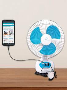 Ventilador Solar CLR.68 Inalámbrico Con Luz y Usb para Carga De Panel Solar con Ajuste de 2 Velocidades y Larga Duración ELE-GATE - Blanco - Ver 4