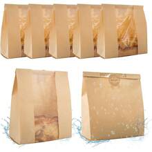 Meching 自製麵包用帶窗口的酸麵團紙袋（13.7x8.2x3.7英寸），適用於烘焙師的烘焙品包裝和存儲。包裝包括封口貼紙。 - 卡其色 - 查看 1