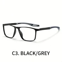 1 chiếc kính thể thao thời trang mới không cần đơn thuốc cao su mềm TR90 gương chân gọng kính mắt kính quang học cho nam phụ kiện kính trong suốt - Chống ánh sáng xanh - Xem 8