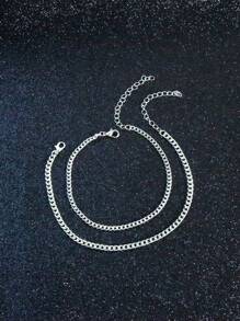 5pcs New Fashion Zinc Alloy Material Waterproof Tarnish Resistant Twisted, Snake & Beaded Chain Bracelet Set, Perfect For Women's Daily Wear, Party Dressing And Gift Giving