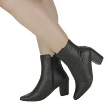 Women Mid-Calf Boots - Black - View 2