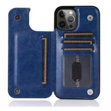 Luxury Durable Leather Wallet Phone Case Compatible With IPhone 16e 16 15 14 13 12 11 Pro Max SE X XR XS Max 8 7 6 6S Plus Compatible With Samsung Galaxy S25 S24 S23 S22 S21 S20 Ultra A13 A14 A15 A35 A53 A54 A55 S23 FE S24 FE Kickstand Credit Card Slots Holder Shockproof Phone Cover Waterproof Anti-Fall Scratch Resistant