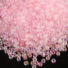600 peças de Contas de Semente Coloridas e Folheadas Transparentes de Vidro de 3mm Materiais para Fazer Jóias Artesanais Para Pulseiras, Colares, Brincos, Bordados, Franjas, Roupas, Acessórios Para Fazer Jóias Femininas