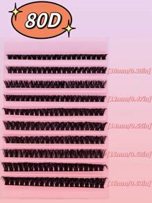 Bộ mi giả dạng chùm hỗn hợp 80D, 200 sợi mi nối dạng chùm, dày 0.07mm, cong hình chữ D, độ dài 10mm-16mm, kiểu tự nhiên hỗn hợp, mi giả sọc Nga dày và mềm mại, mi giả lông chồn thủ công, mi giả dạng chùm, chùm mi, mi giả riêng lẻ, mi giả. - D - Xem 4