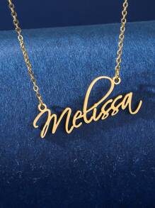 1 Pc Personalized Stainless Steel Girl's Name Pendant Necklace (Only Supports English Letters Necklace) - Yellow Gold - View 33