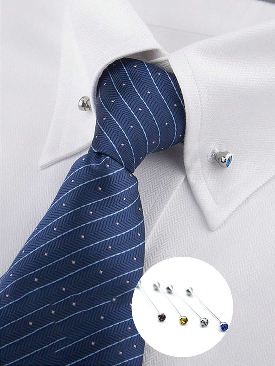 1 Phụ kiện cổ áo thời trang mới cho nam Cổ áo sơ mi Thanh ghim Kẹp cà vạt Kẹp cổ áo Kinh doanh thường ngày Trâm cài áo cưới Cuffs Đồ trang trí thanh Trang sức nam kinh doanh Thanh cổ áo cà vạt - Nhiều màu - Xem 1