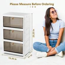 3pcs 23Qt Plastic Storage Bins Organizer 3 Tier, Stackable Storage Boxes With Lids, Storage Containers For Bedroom Living Room Kitchen Study Office, Folding Storage Boxes Decorations Decor Festival Decor Room Decor Home Decor Decor Bedroom Decor Decor, Room Decor, Decorations, Decorations, Decor, Storage, Organizer Dress Pants Shoes Jeans Boots Skirt - White - View 4
