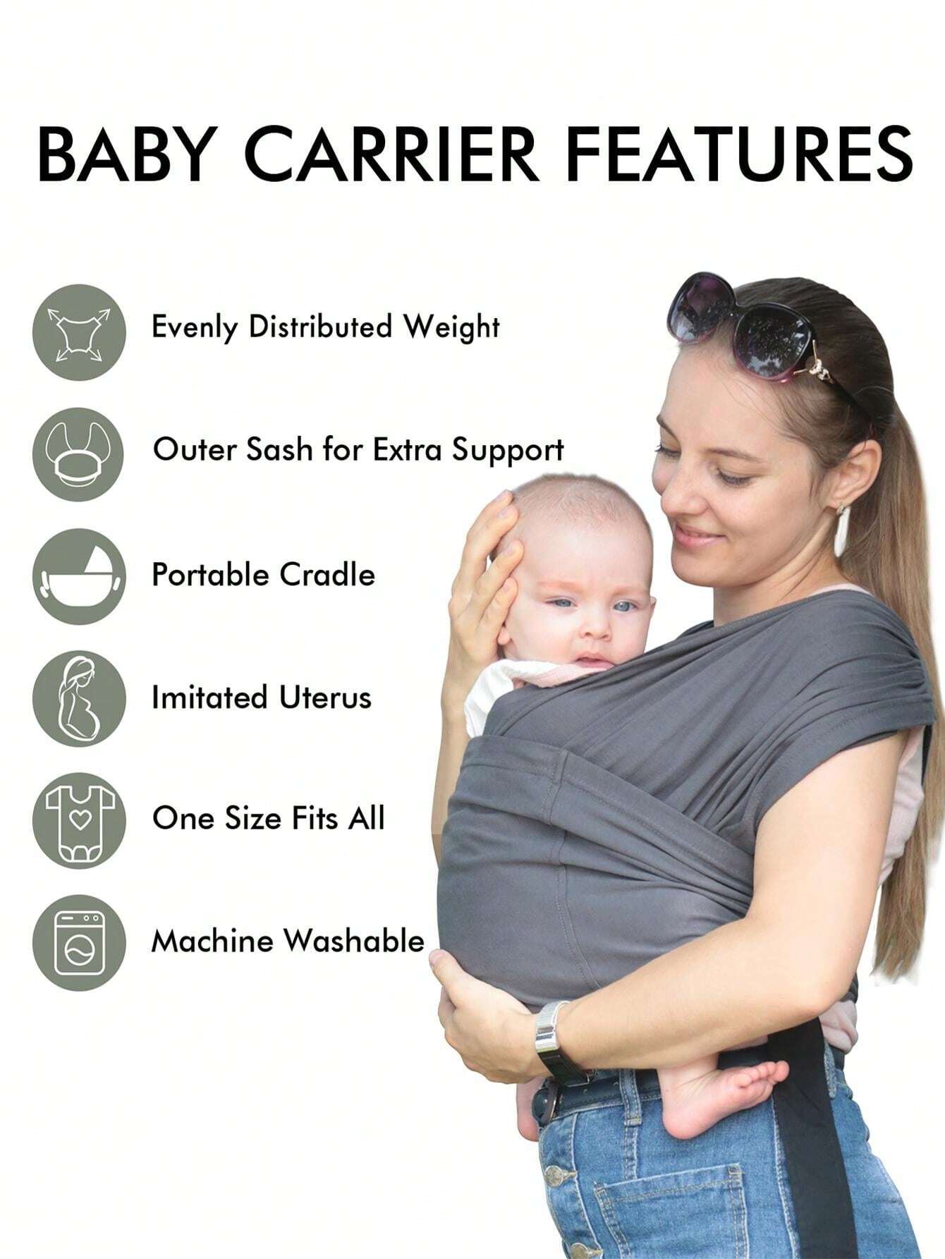 Portabebés De Algodón Suave Y Transpirable, Ideal Para Recién Nacidos Y Bebés, Diseño Ergonómico Y Cómodo