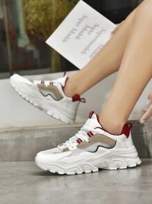 Women's Shoes, New Sports Shoes For Spring/Summer/Fall 2024, Thick-Soled Chunky Sneakers, Versatile Casual Height-Increasing Shoes