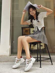 Women's Shoes, New Sports Shoes For Spring/Summer/Fall 2024, Thick-Soled Chunky Sneakers, Versatile Casual Height-Increasing Shoes