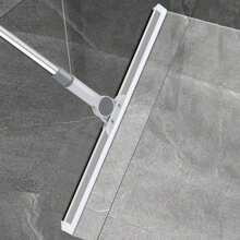 Floor Squeegee 13 Inch Silicone Long Handle Of 55" For Window Cleaning Shower Squeegee Scrubber Combi With Pole Extendable Telescopic Adjustable Stainless Glass Squeegee Bathroom Shower - Beige - View 1