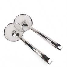 1PC Stainless Steel Strainer Oil Scoop Fried Food Scoop Oil Scoop Tofu Powder Sieve Filter Screen Food Oil Clip Kitchen Tools - Silver - View 3