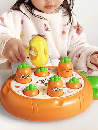 Juguete educativo Whack-A-Mole para niños: Conejito de Pascua, juego de aprendizaje temprano interactivo apto para niños y niñas mayores de 3 años, excelente regalo para Navidad, Pascua y cumpleaños