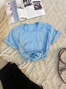 Women T-Shirts - 藍色 - 查看 3