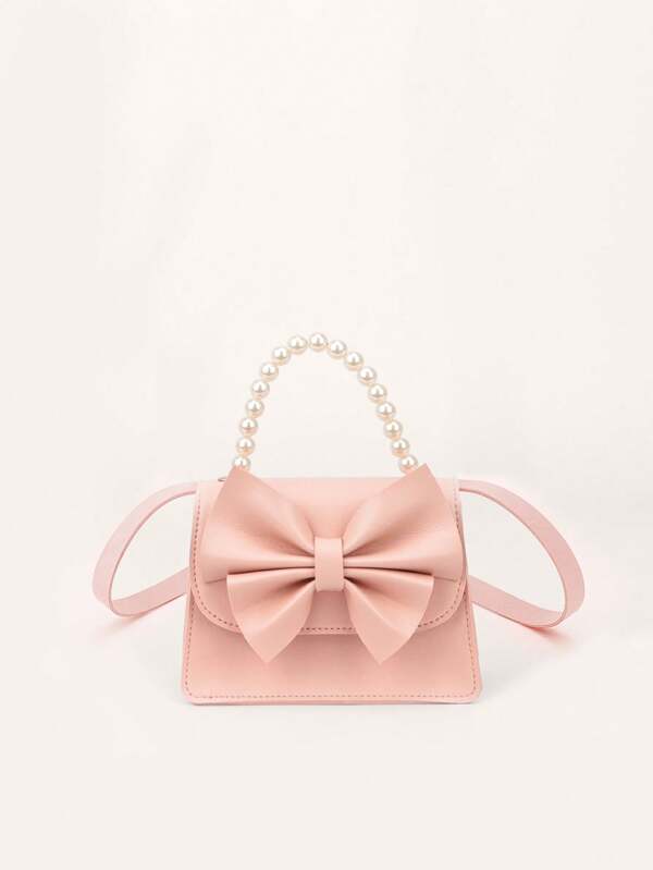 1pc Mini Cute Double-Sided Material Bowknot Handbag Crossbody Bag For Toddler Girls, Suitable For Daily Outfits