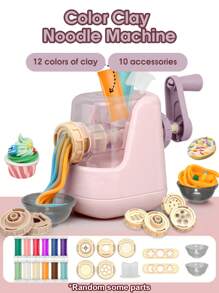 Juego de arcilla ultraligera para DIY para niños, máquina de fideos de arcilla, molde de artesanía de arcilla para jardín de infantes, simulación de cocina, máquina de helados, conjunto de juguetes de teatro de roles, interacción entre padres e hijos, regalo de Día del Niño y cumpleaños para niños y niñas