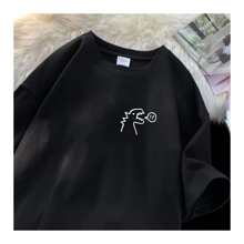 Masculino feminina Desenho Animado Carta Estilos de Rua Camiseta Manga Curta UNISSEX  100%Algodao