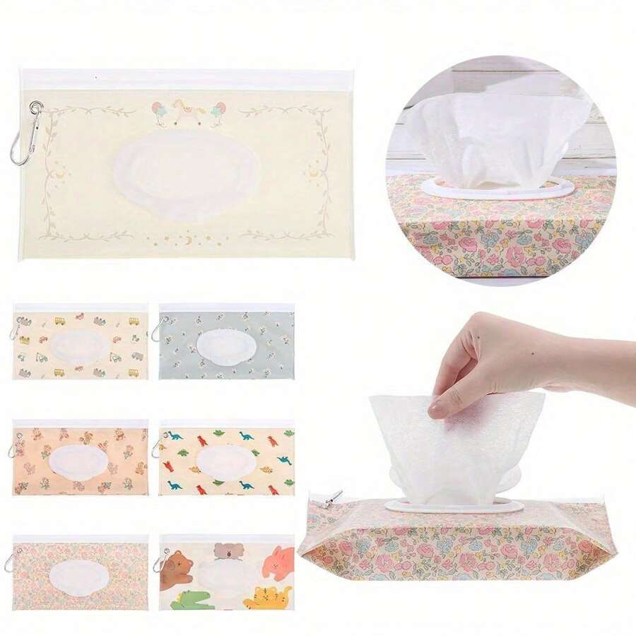Travel-Friendly Refillable Wipes Case - Easy-Access Flip Cover, Durable & Stylish Design - Perfect For Outdoor Use & Bathroom Organization