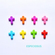 100 PCS Multi Color Acrylic Cross Beads Bracelet Spacer Acrylic Charms Necklace Departments Ornaments DIY Jewelry Accessories Halloween Summer, School