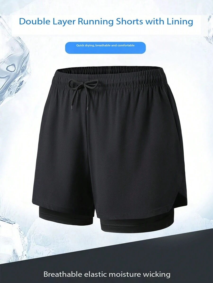 Quần tập luyện thi đấu thể thao chuyên nghiệp Sp2 trong 1 phong cách bạn trai mùa hè dành cho nam - màu đen - Xem 1