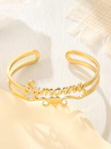 1 pieza Pulsera con nombre personalizado con forma de corazón en la parte inferior, pulsera de acero inoxidable con nombre personalizado para mamá, regalo de cumpleaños, regalo del Día de San Valentín, regalo de dama de honor, regalo de Navidad, regalo del Día de la Madre, regalo para ella