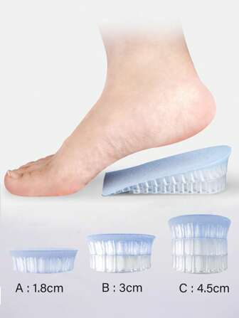 Un par de plantillas de aumento de altura, inserciones de zapatos elásticos cómodos y ajustables para la altura