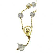 Lazo de Cristal Importado para Boda, Mancuerna Matrimonio. - Dorado - Ver 4