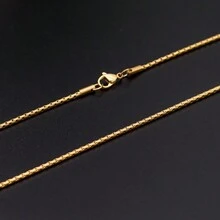 （首单优惠）1条时尚18K镀金不锈钢极简玉米链项链，韩式个性化项链，适合婚礼、派对、情侣佩戴，也可作为毛衣链。 - 金色 - 查看 5